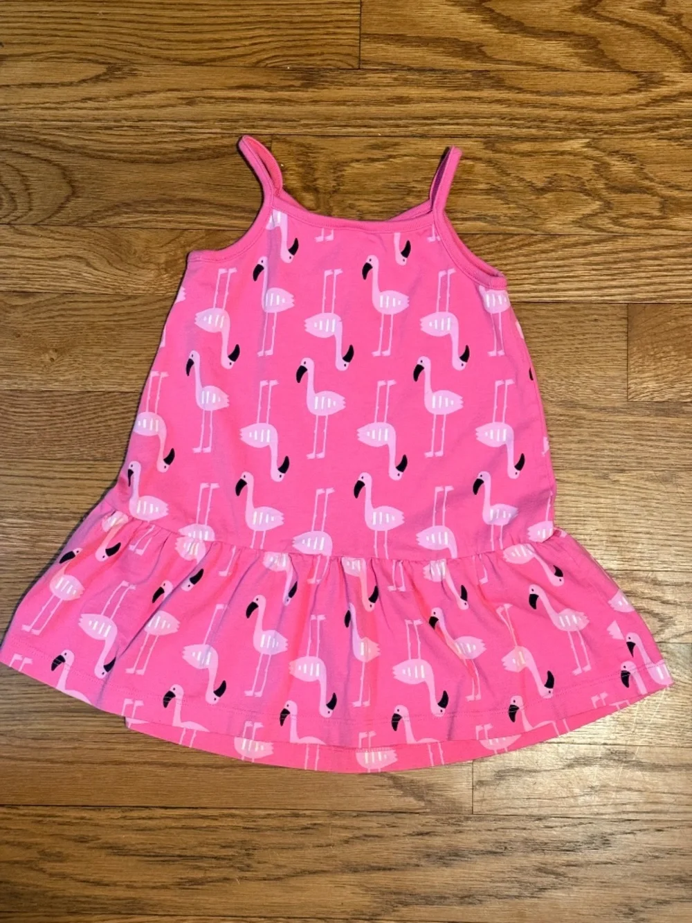 New Hanna Andersson Pink Flamingo Dress Girls Size 4 / 100cm Sleeveless Sundress